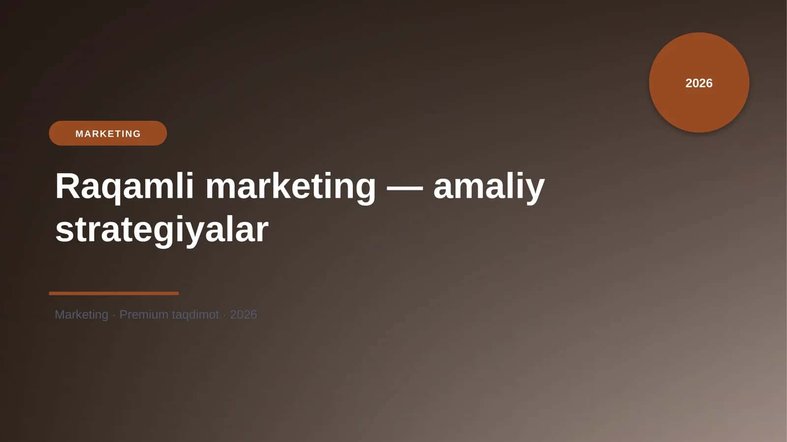 Raqamli marketing — amaliy strategiyalar