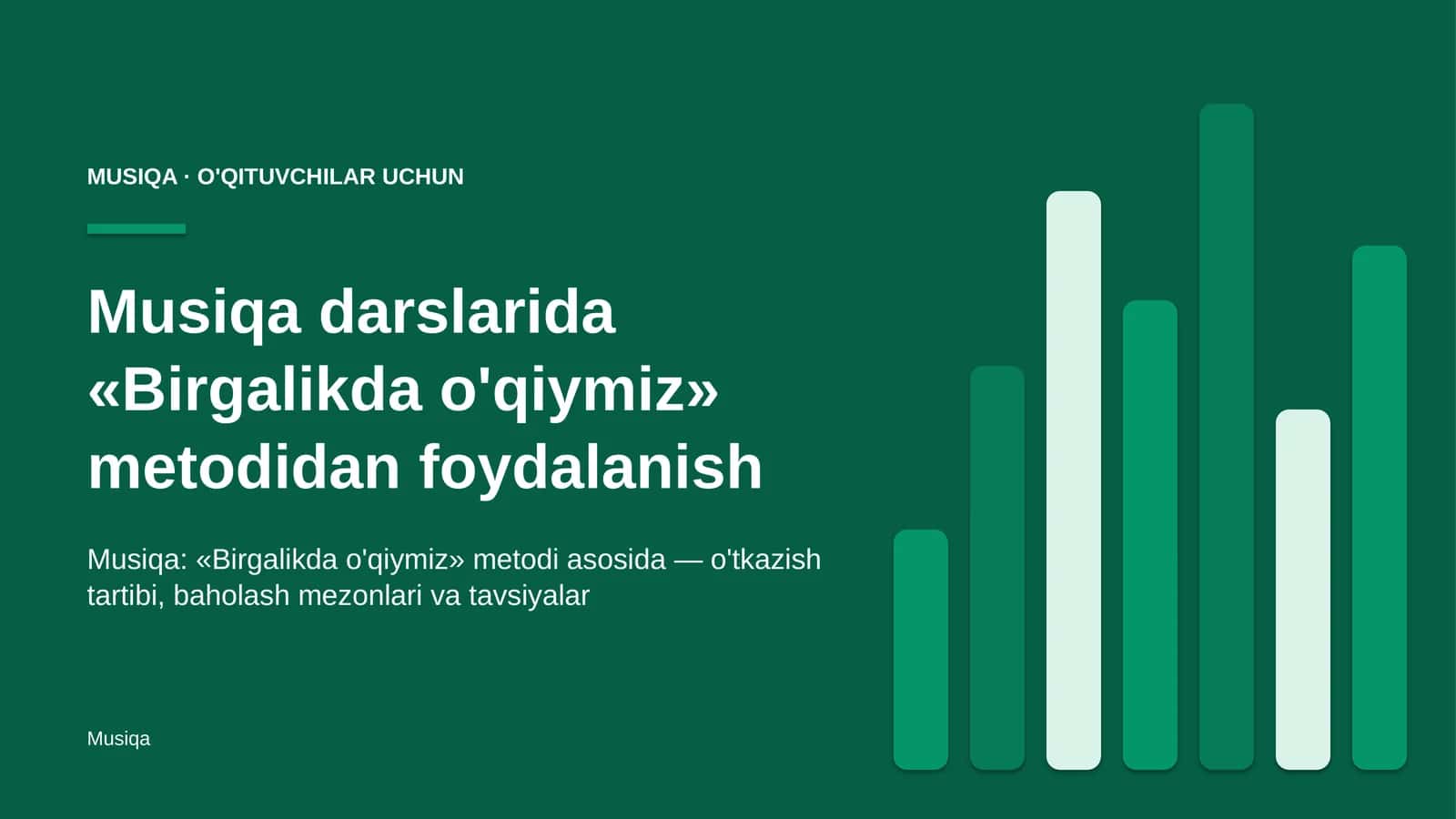 musiqa darslarida birgalikda o'qiymiz metodidan foydalanish 9786