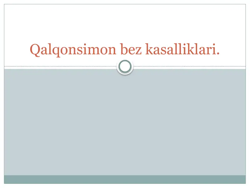 Qalqonsimon bez kasalliklari