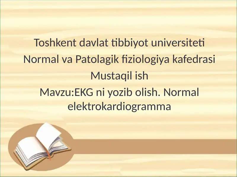 EKG ni yozib olish. Normal elektrokardiogramma
