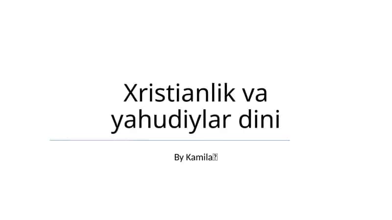 Xristianlik va yahudiylar dini