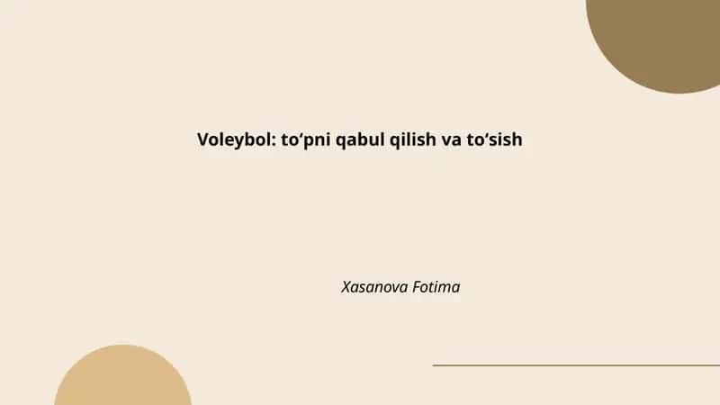 Voleybol: toʻpni qabul qilish va toʻsish