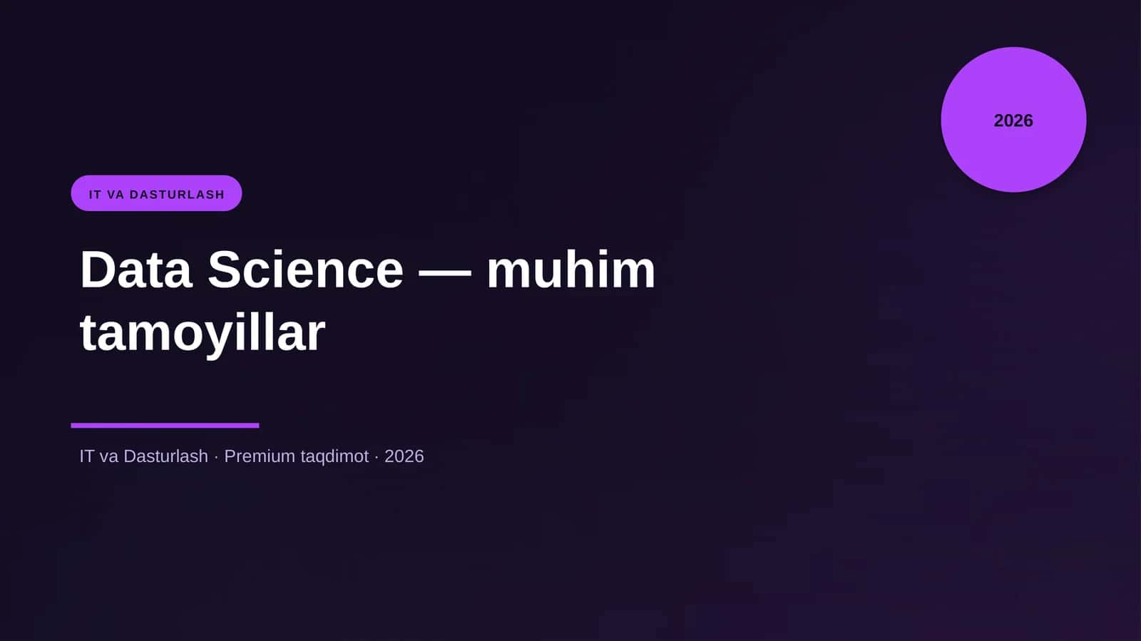 Data Science — muhim tamoyillar