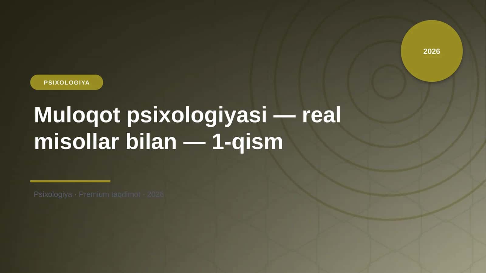 Muloqot psixologiyasi — real misollar bilan — 1-qism