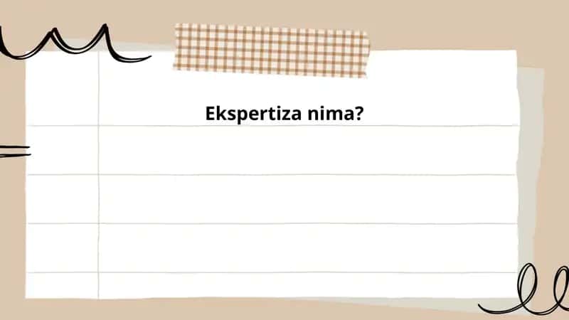 Ekspertiza nima?