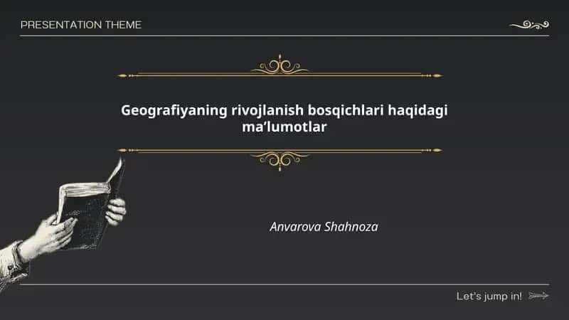 Geografiyaning rivojlanish bosqichlari haqidagi maʼlumotlar