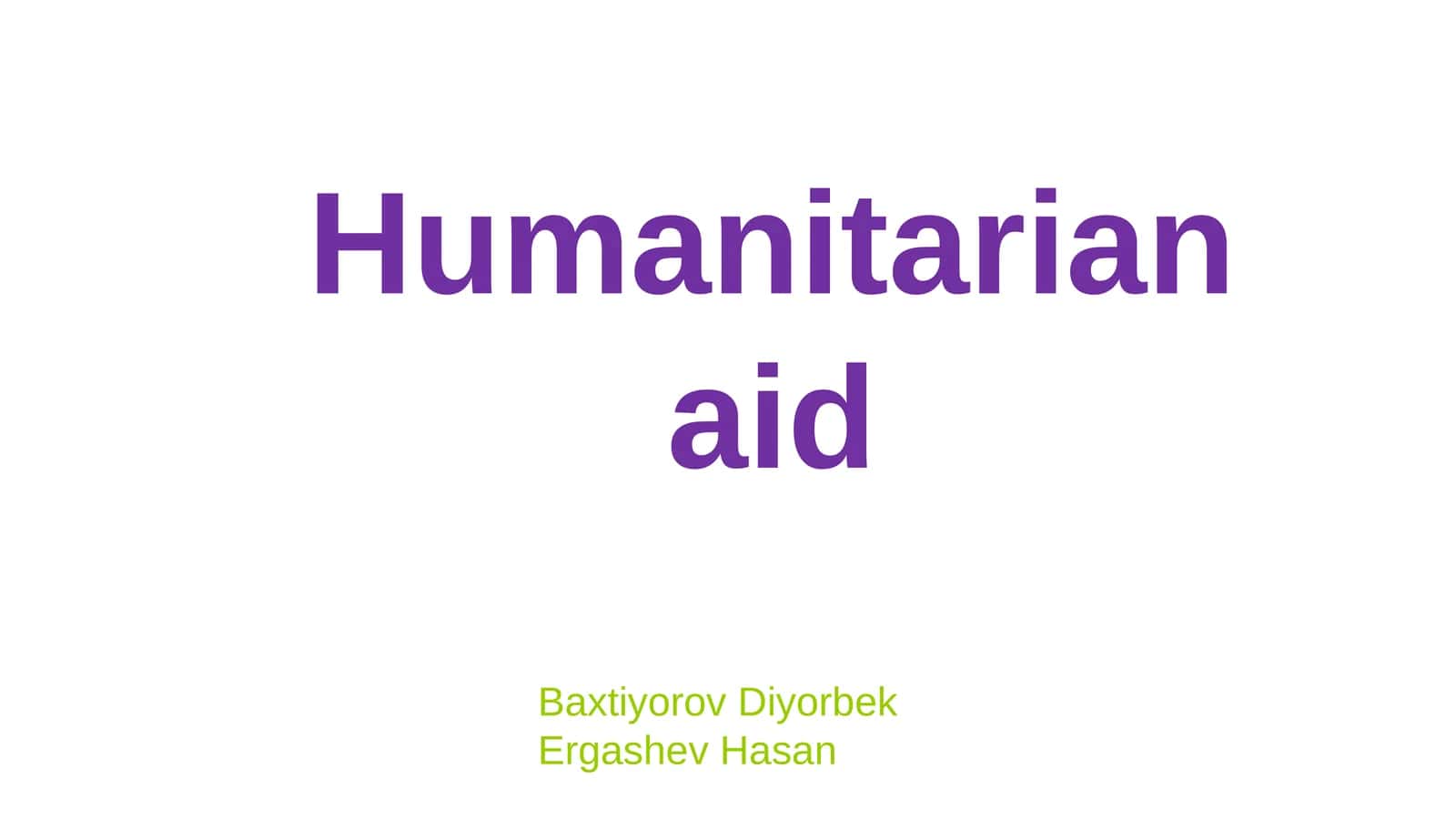Humanitarian Aid: Saving Lives, Restoring Hope