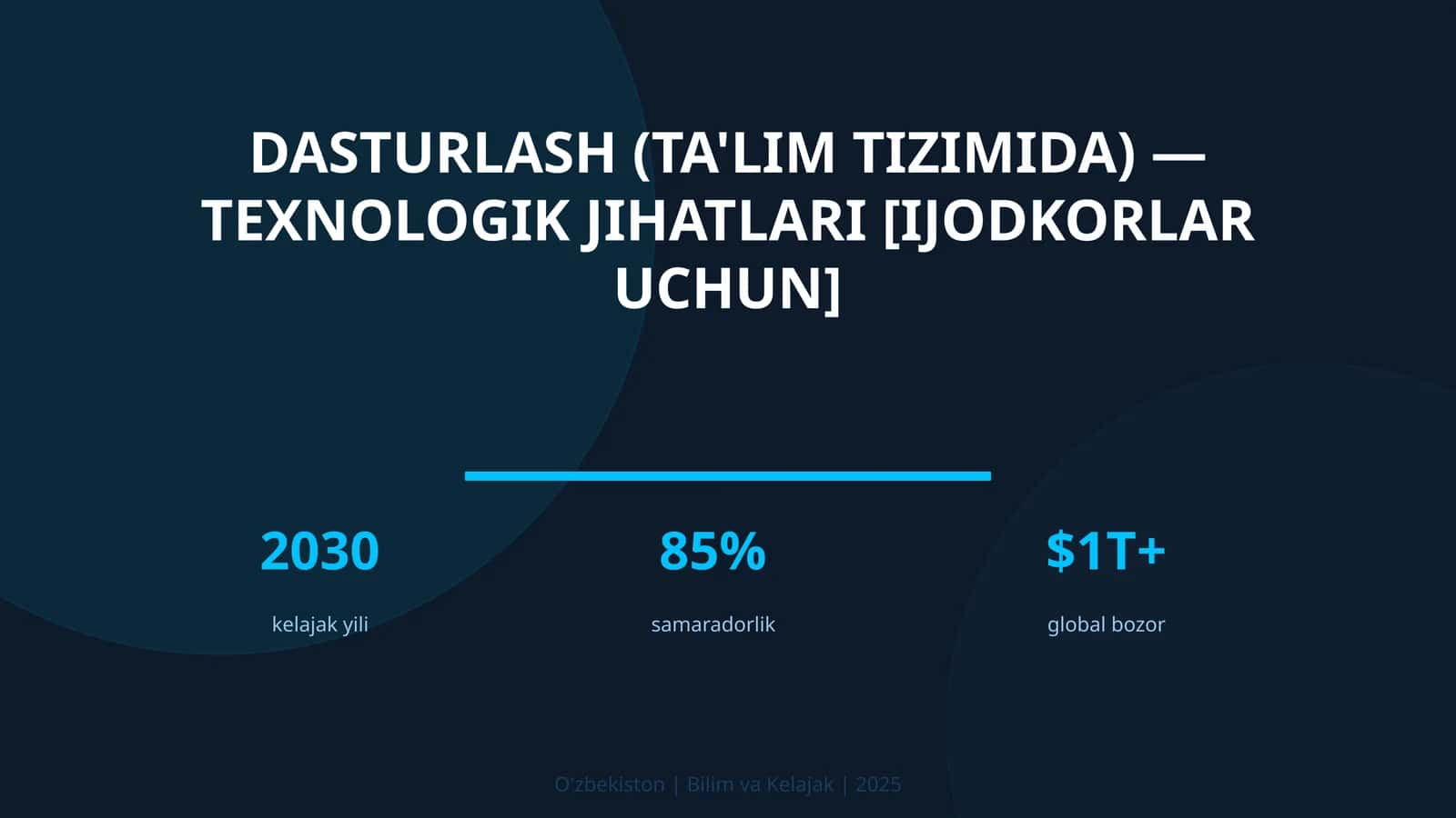 Dasturlash (ta'lim tizimida) — texnologik jihatlari [ijodkorlar uchun]