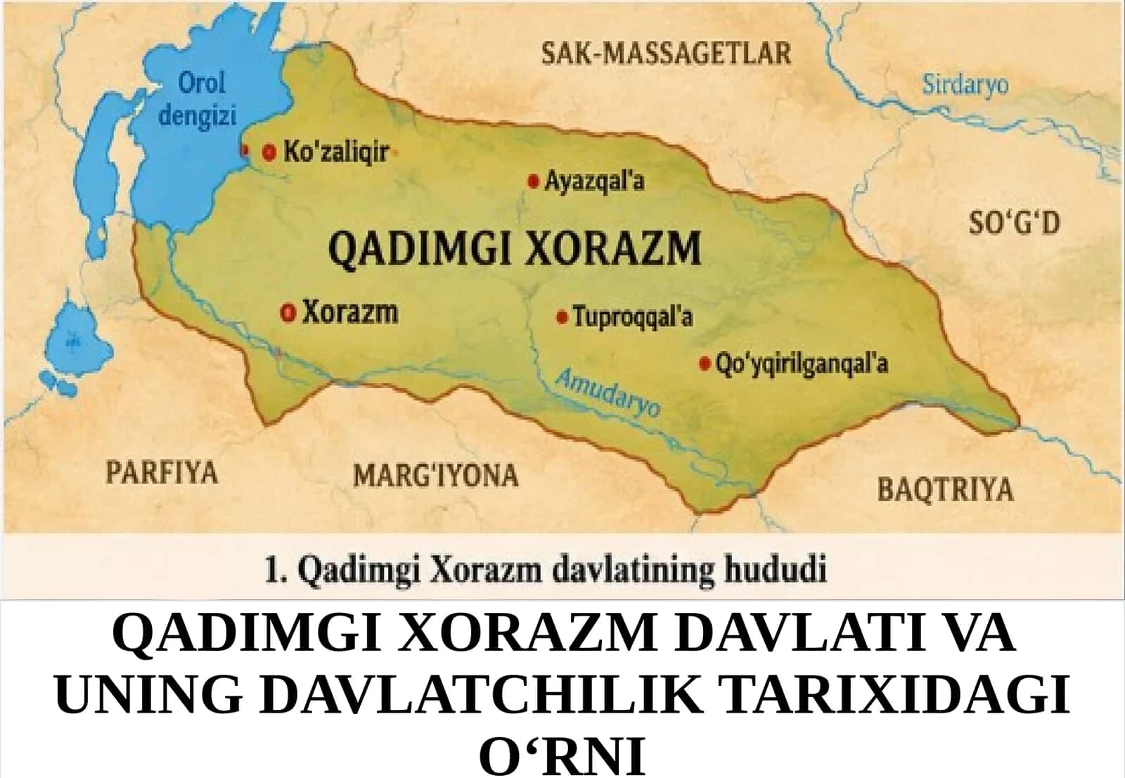 QADIMGI XORAZM DAVLATI VA UNING DAVLATCHILIK TARIXIDAGI O‘RNI