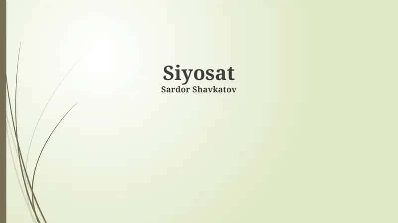 Siyosatning asoslari