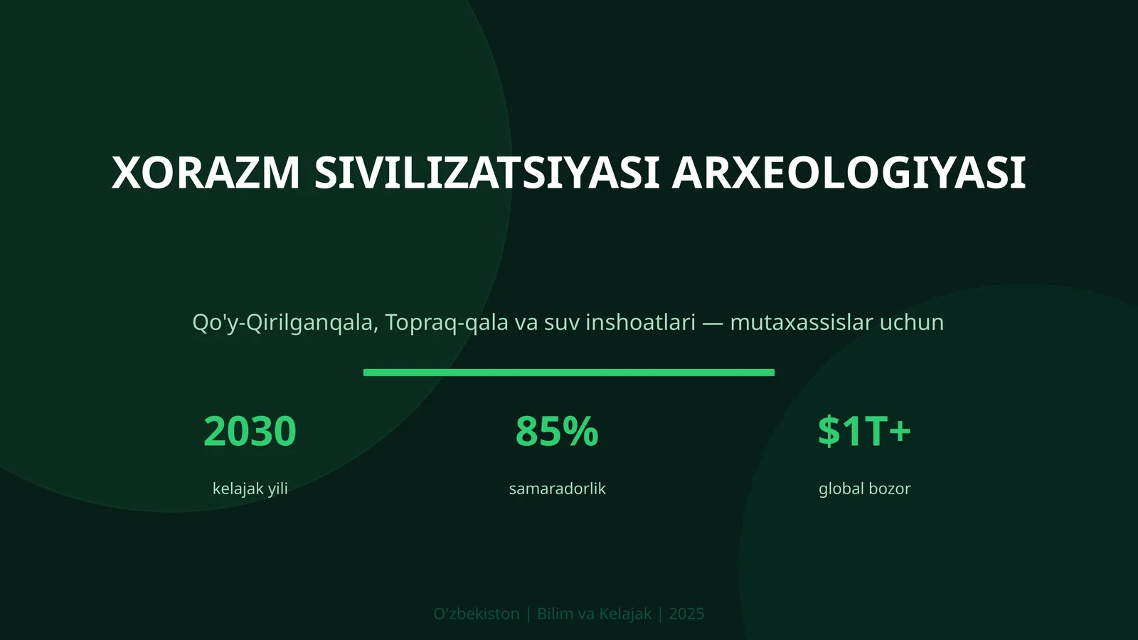 XORAZM SIVILIZATSIYASI ARXEOLOGIYASI