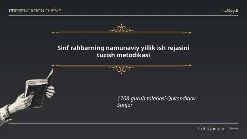 Sinf rahbarning namunaviy yillik ish rejasini tuzish metodikasi
