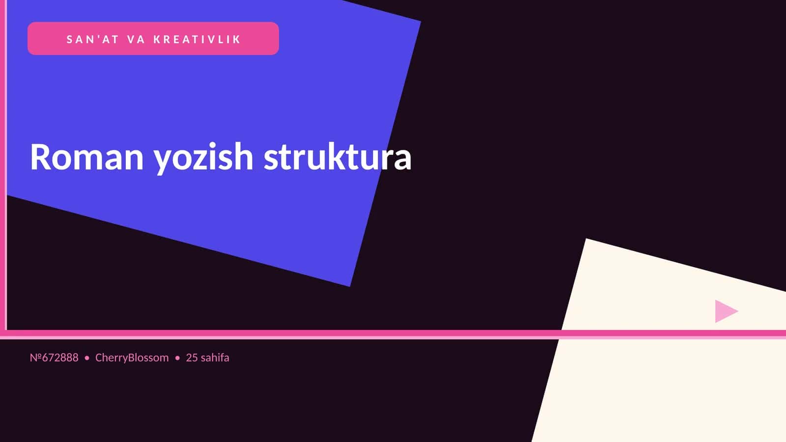 Roman yozish struktura