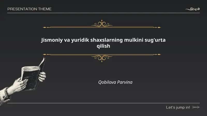 Jismoniy va yuridik shaxslarning mulkini sug'urta qilish