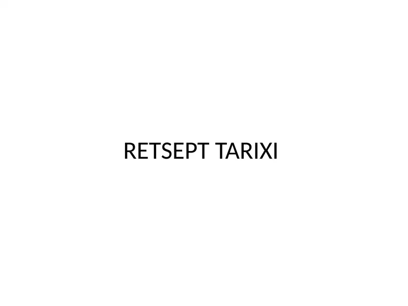 RETSEPT TARIXI