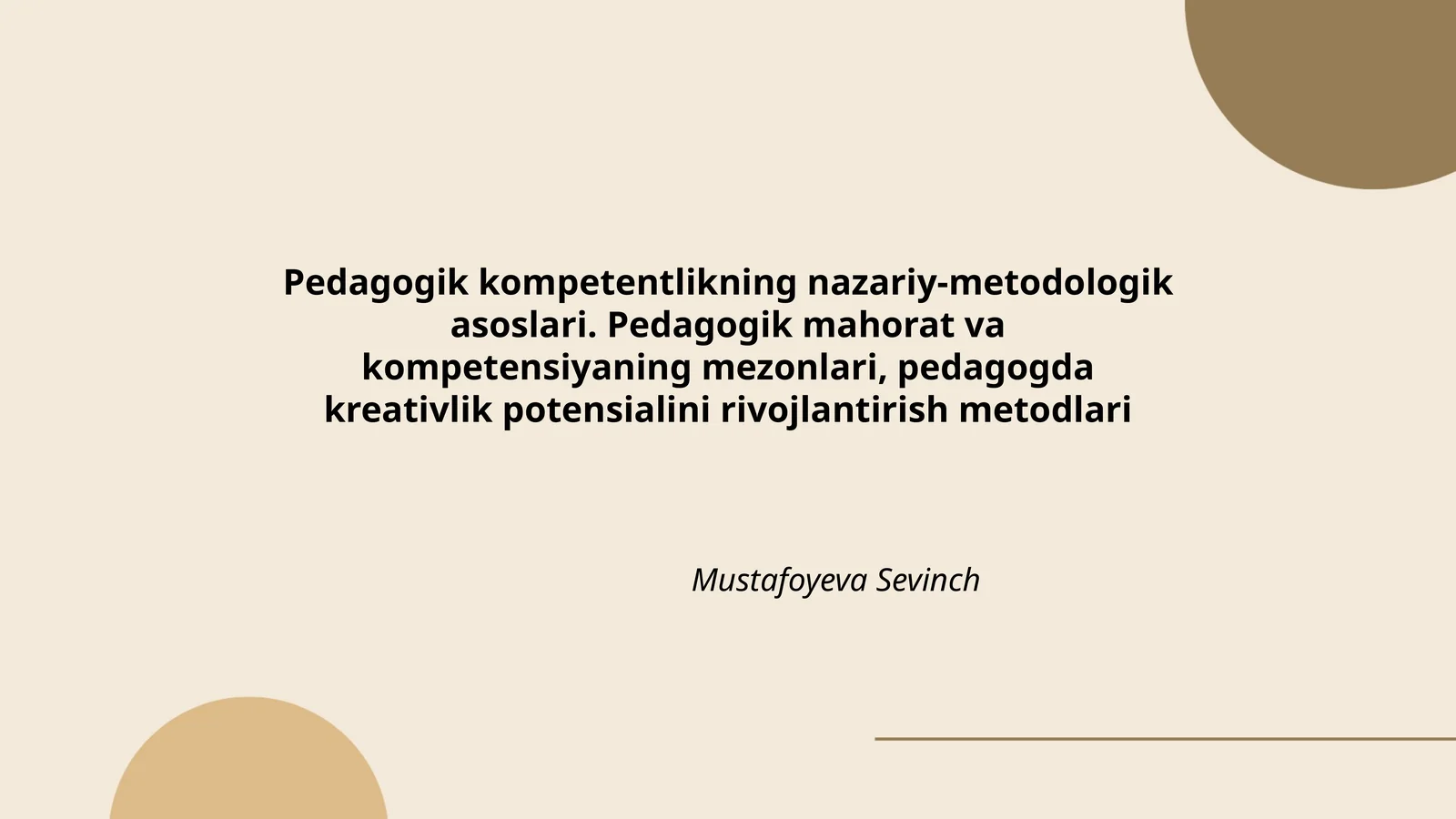 Pedagogik kompetentlikning nazariy-metodologik asoslari