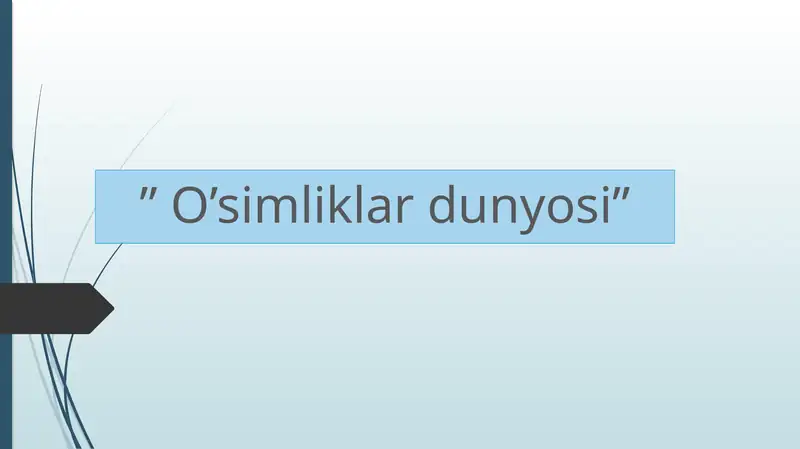 O’simliklardunyosi