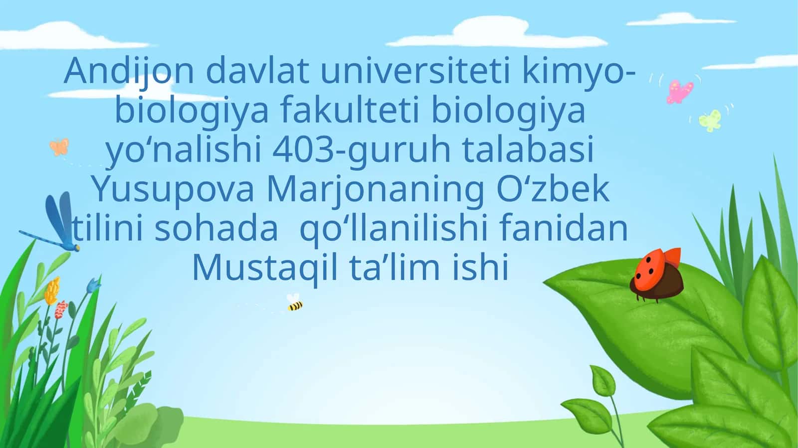 Biologiya Yo‘nalishi Talabalari Uchun Mustaqil O‘quv