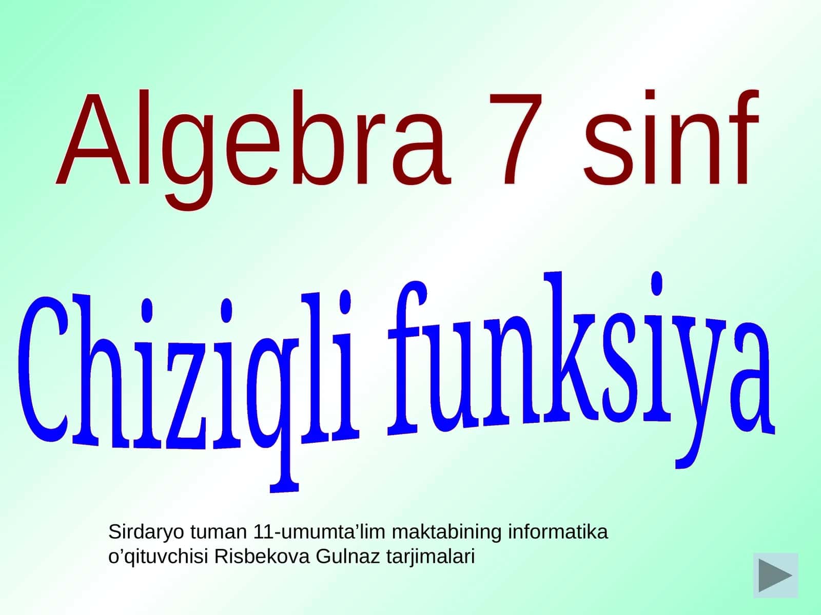 Chiziqli funksiya