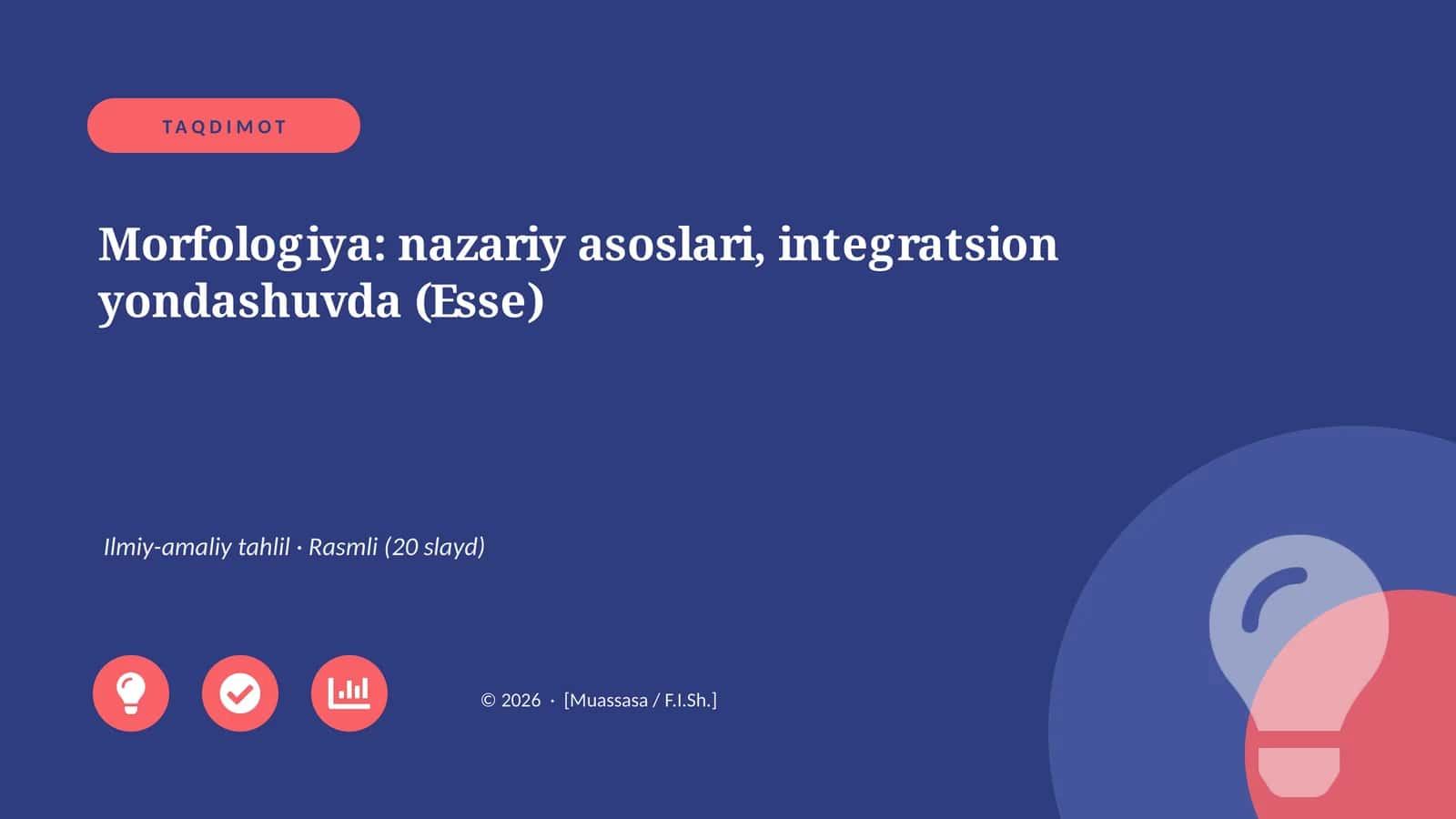 Morfologiya: nazariy asoslari, integratsion yondashuvda (Esse)