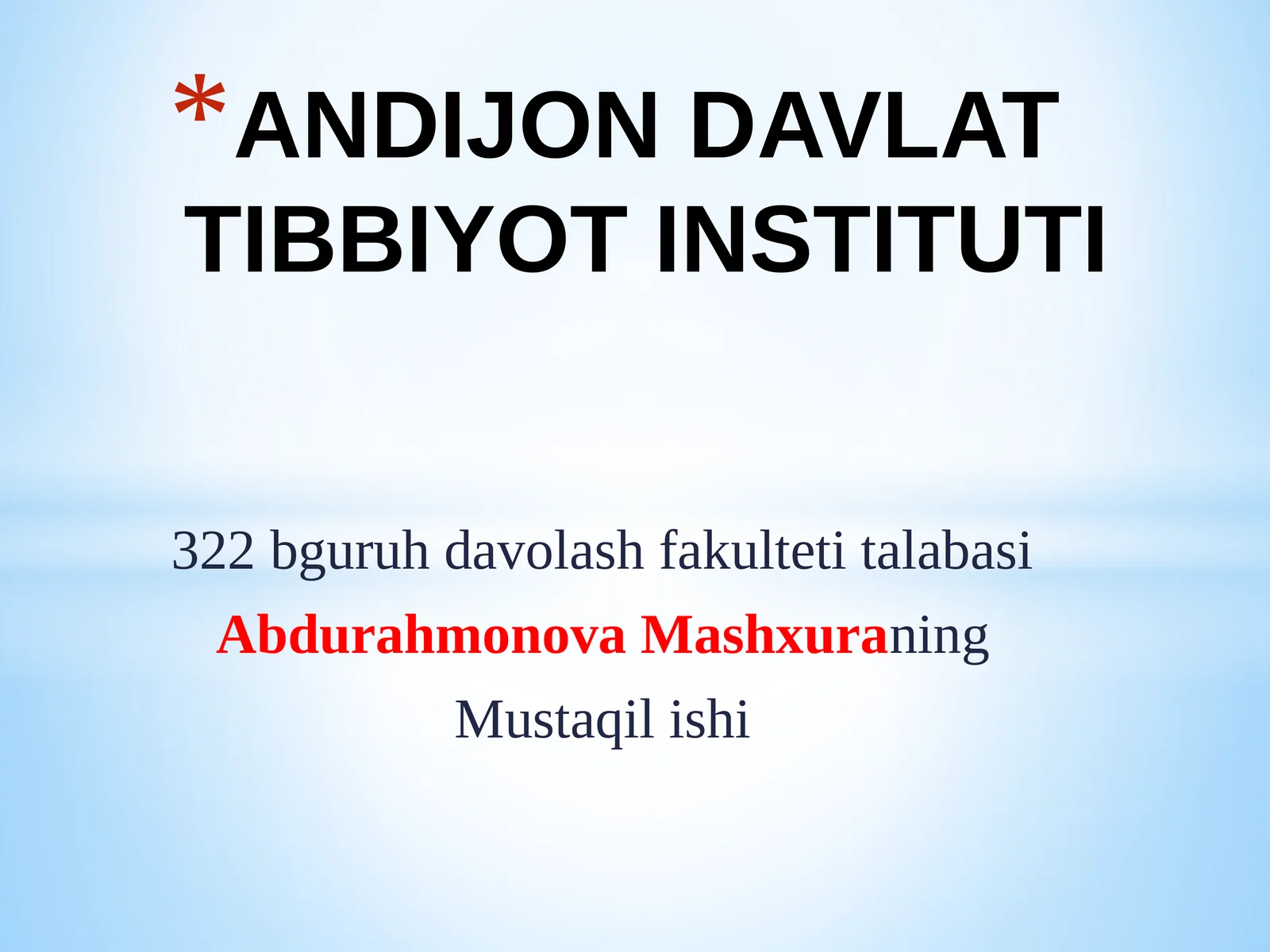 Mavzu: Aritmiya