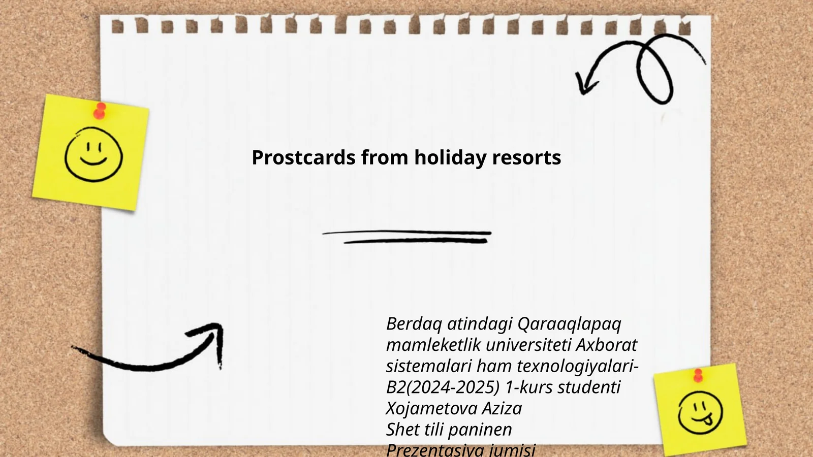 Prostcards from holiday resorts