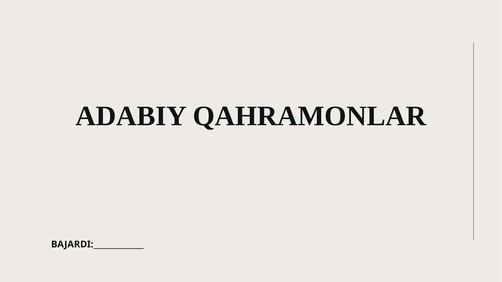 ADABIY QAHRAMONLAR