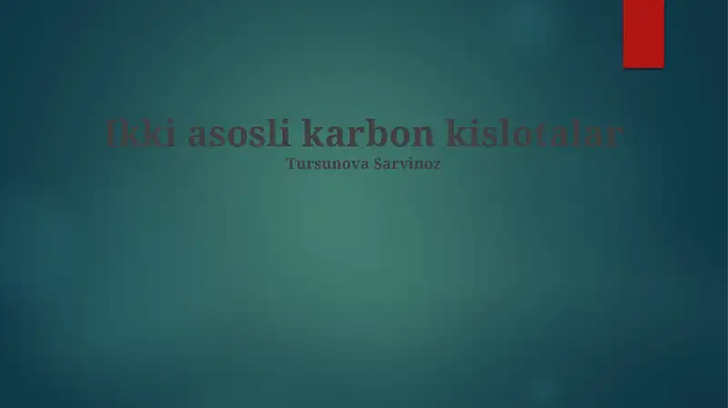 Ikki asosli karbon kislotalar