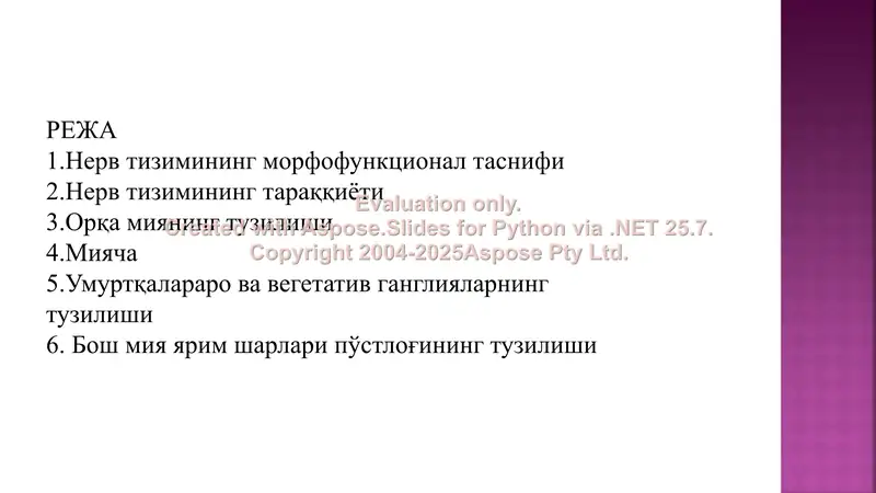 Нерв тизимининг морфофункционал таснифи
