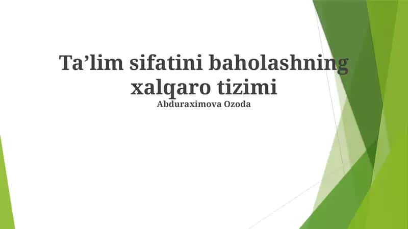 Xalqaro Ta'lim Sifati Baholash Tizimi