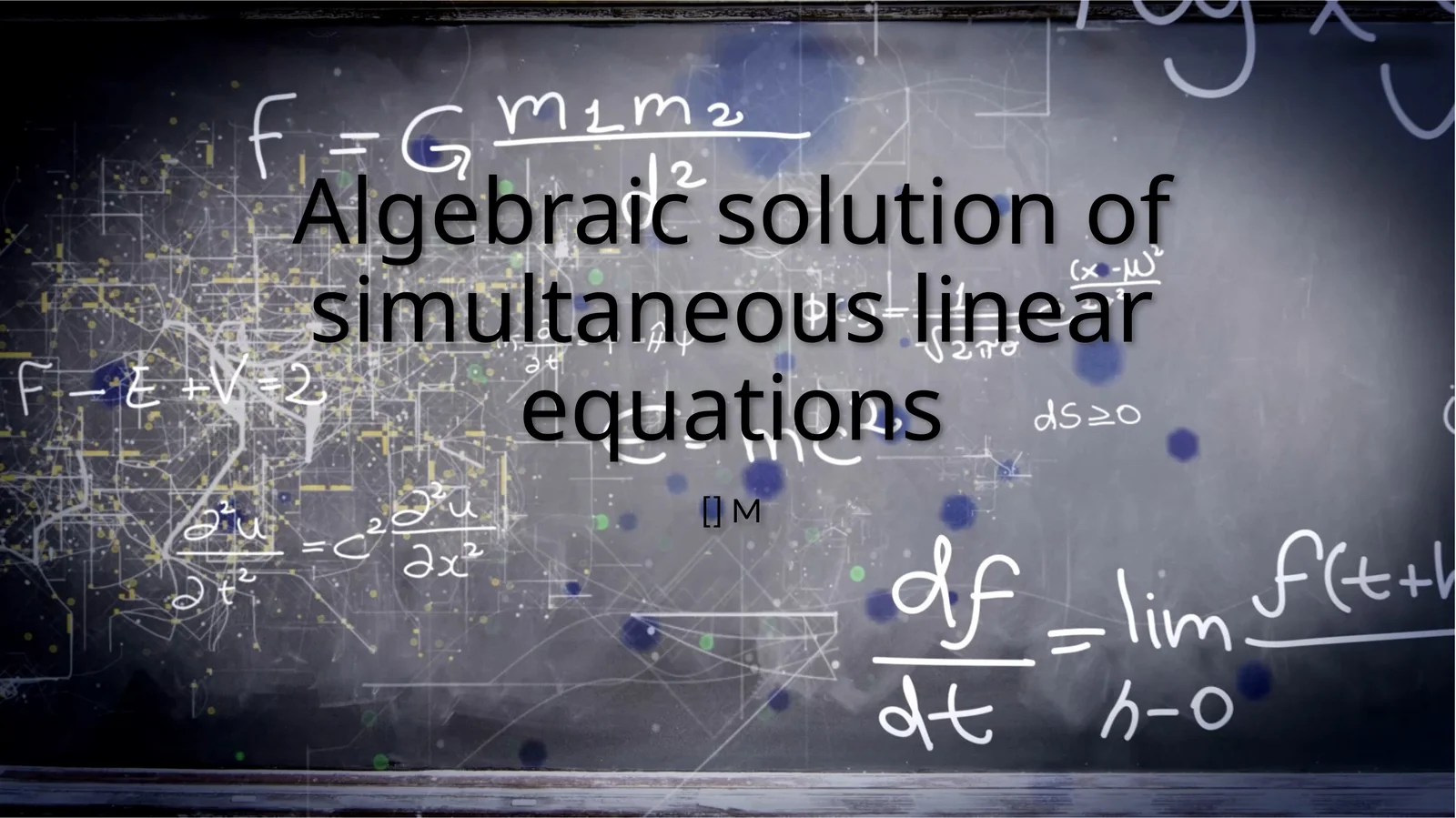 Algebraic solution of simultaneous linear equations