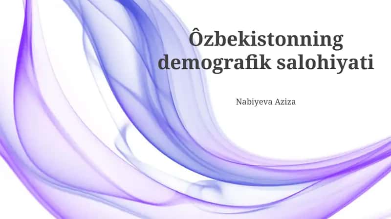 Oʻzbekistonning demografik salohiyati