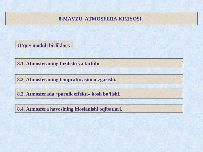 ATMOSFERA KIMYOSI
