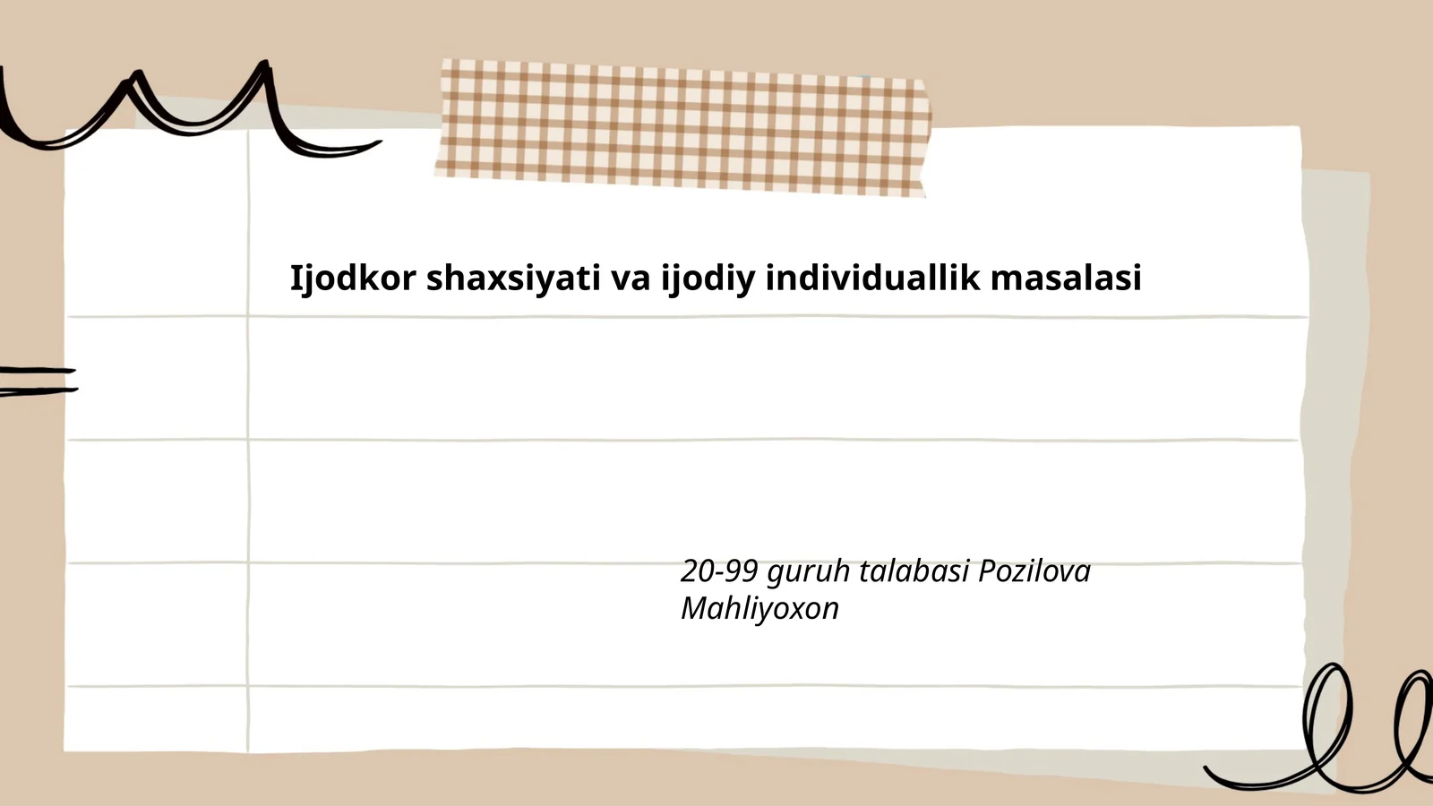 Ijodkor shaxsiyati va ijodiy individuallik masalasi