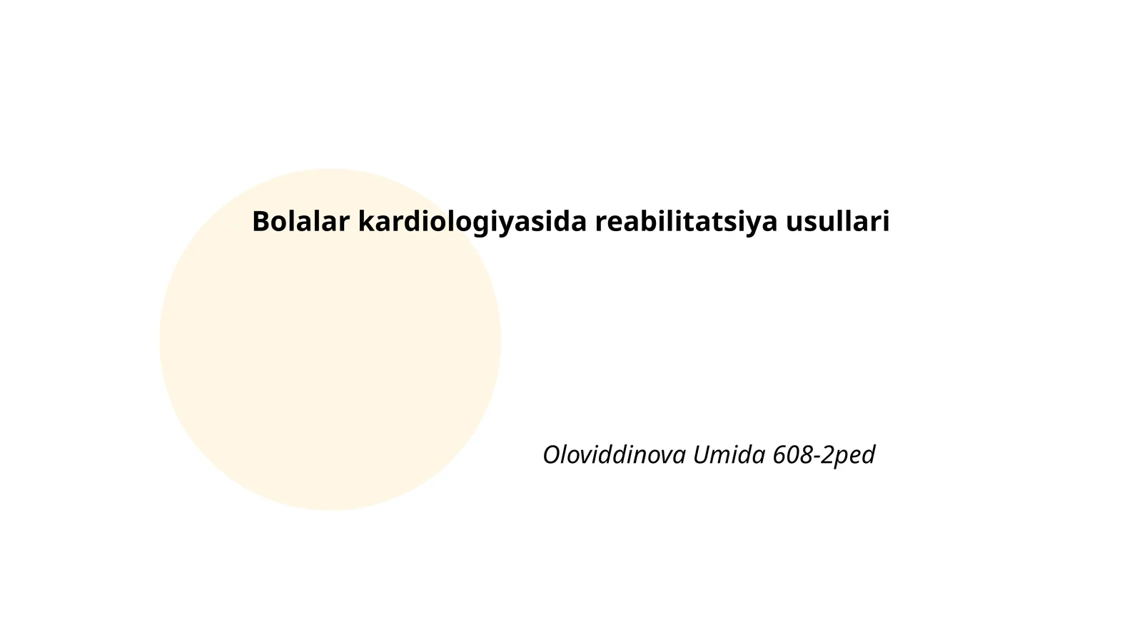 Bolalar kardiologiyasida reabilitatsiya usullari