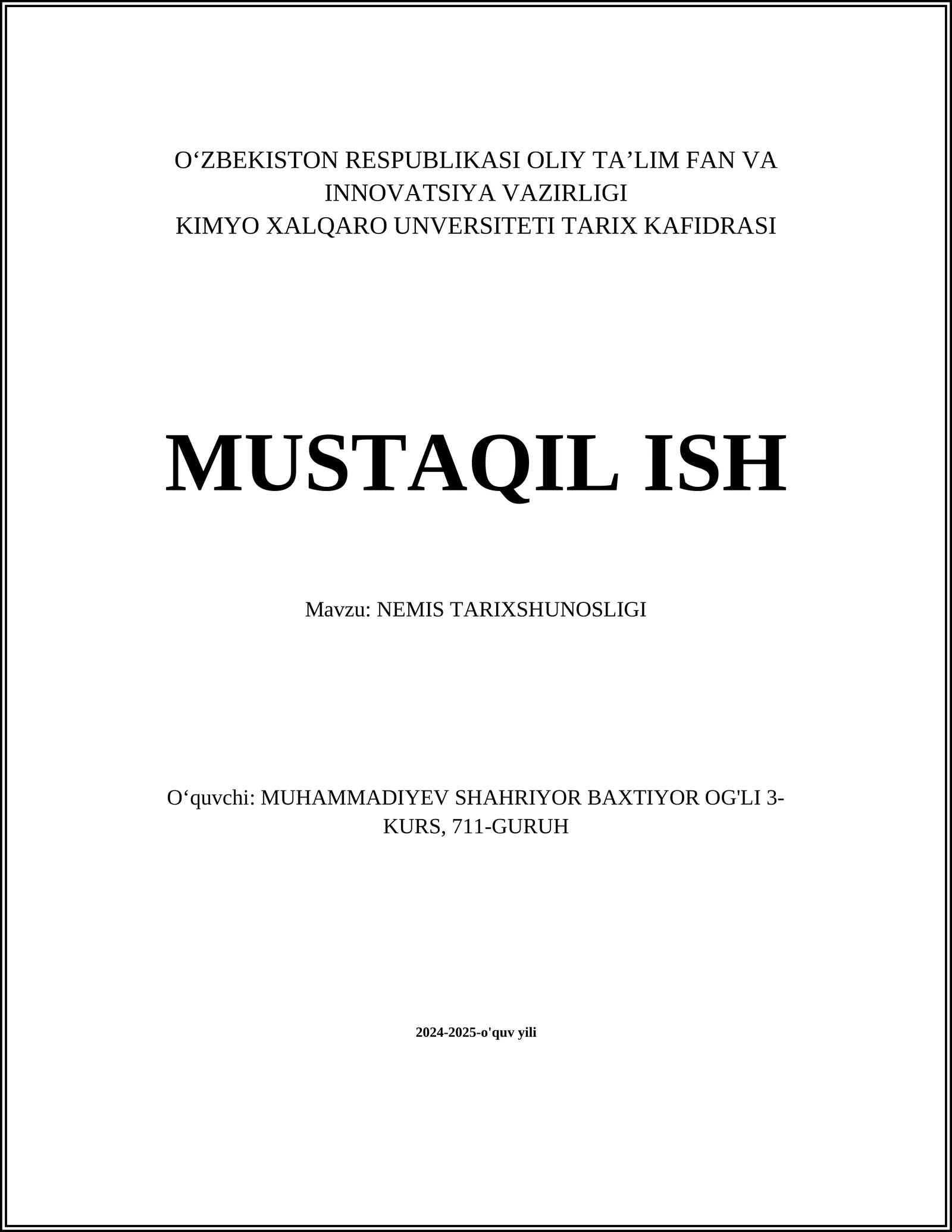 Nemis Tarixshunosligi
