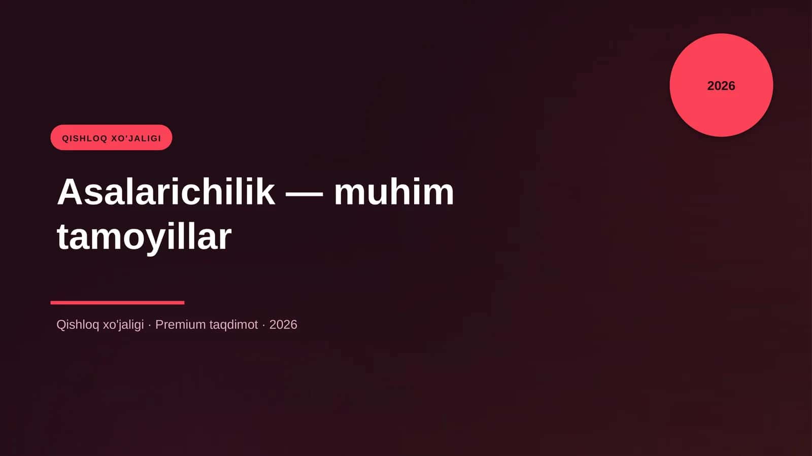 Asalarichilik - muhim tamoyillar