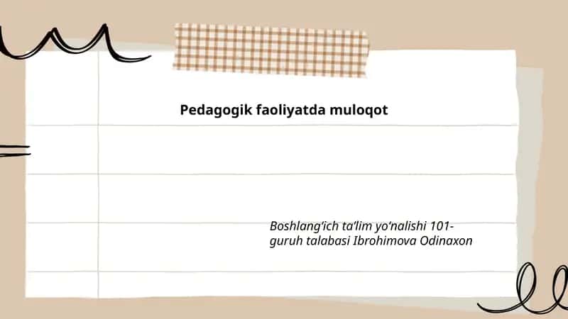 O'qituvchi va o'quvchi muloqoti