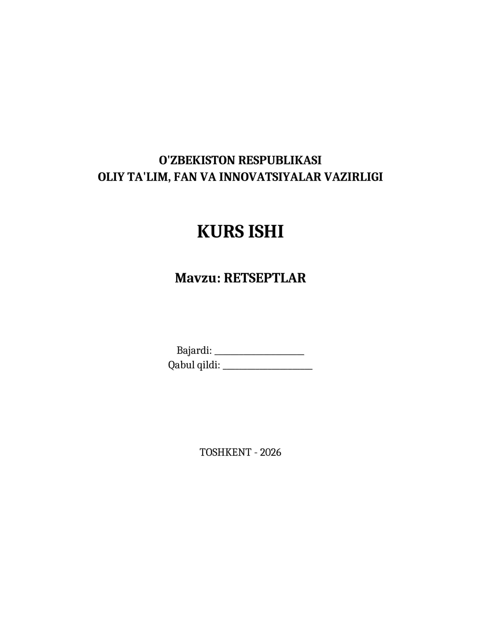 RETSEPTLAR