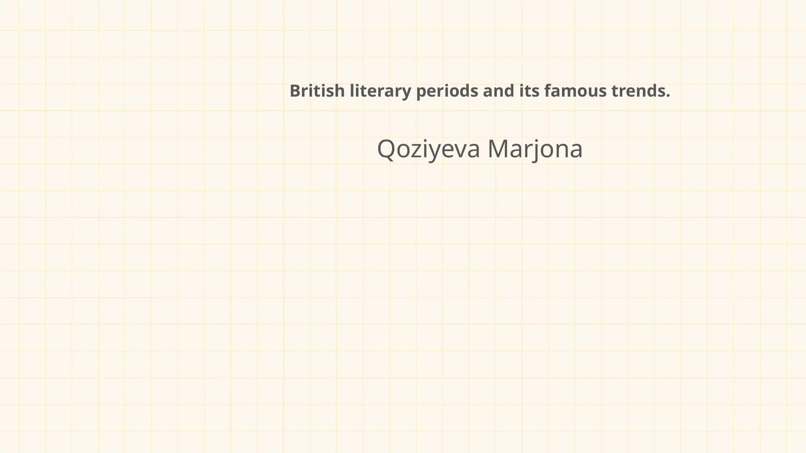 British Literary Periods