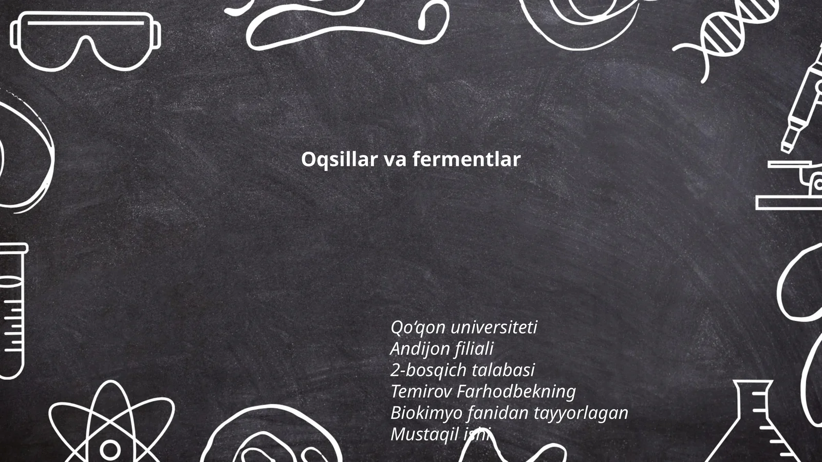 Biokimyo fanidan mustaqil ish