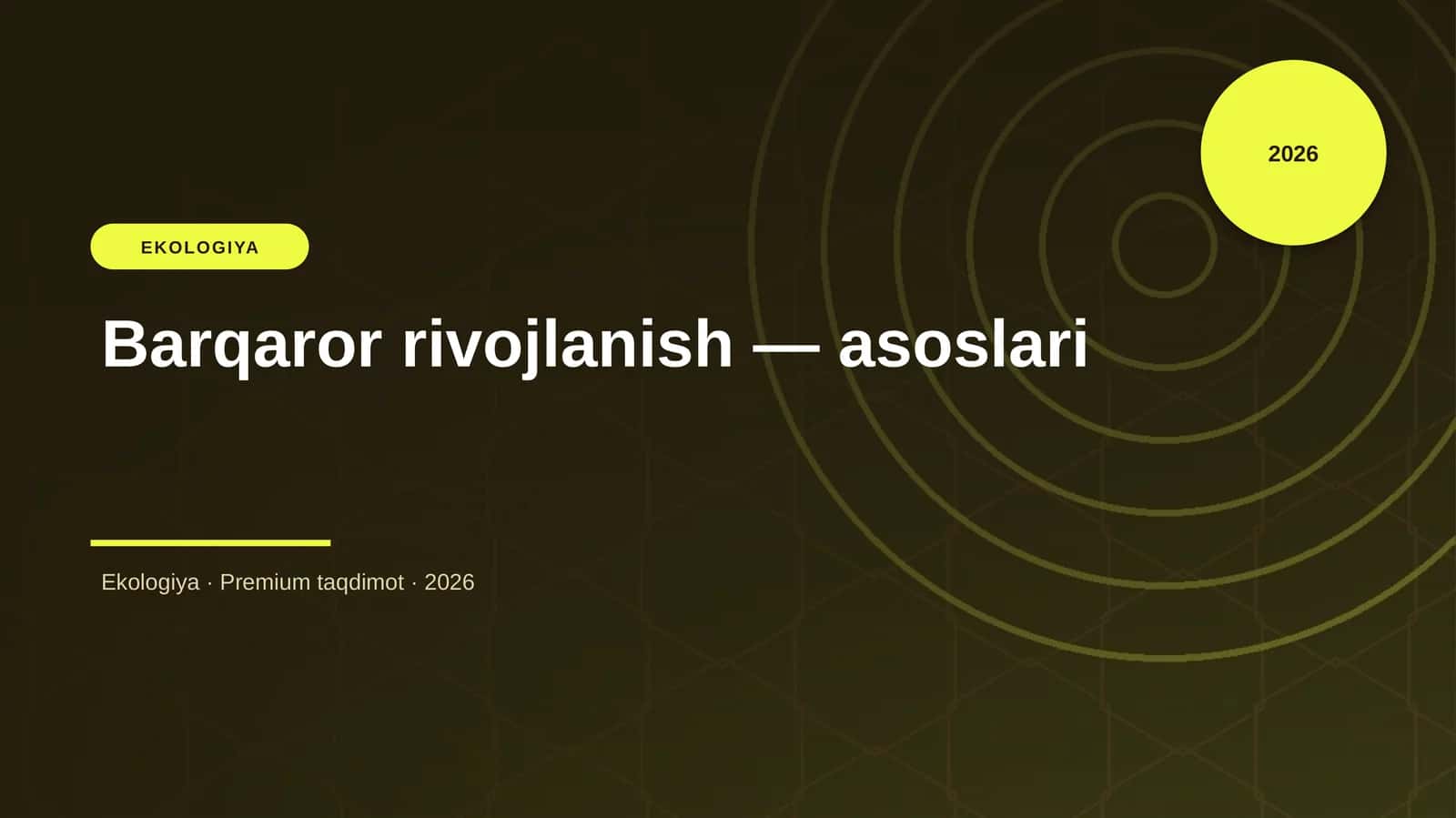 Barqaror rivojlanish — asoslari