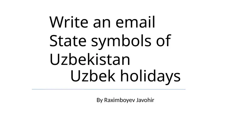 State Symbols of Uzbekistan