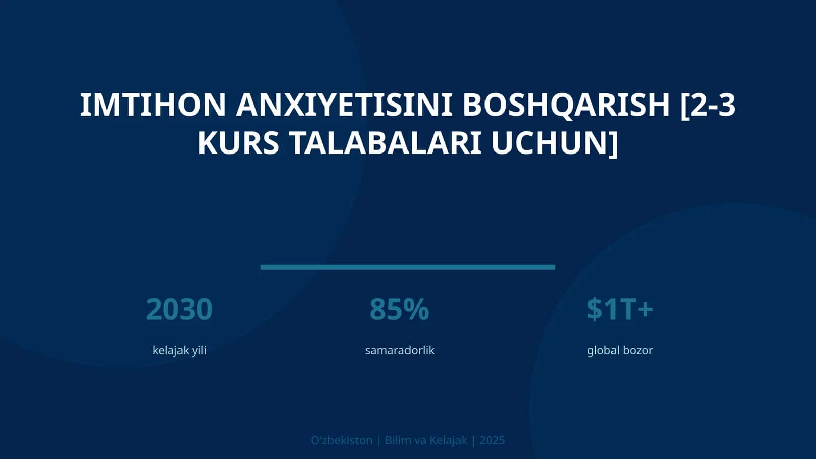 Imtihon anxiyetisini boshqarish [2-3 kurs talabalari uchun]