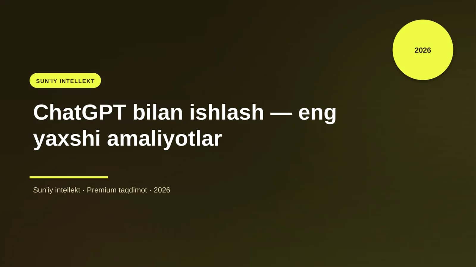 ChatGPT bilan ishlash — eng yaxshi amaliyotlar