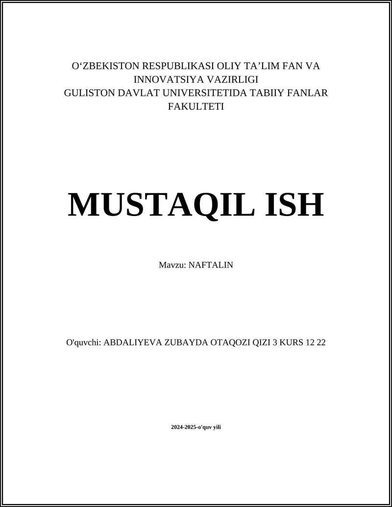 NAFTALIN