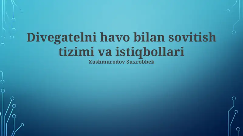 Siqilgan Havo Sovutish Tizimi
