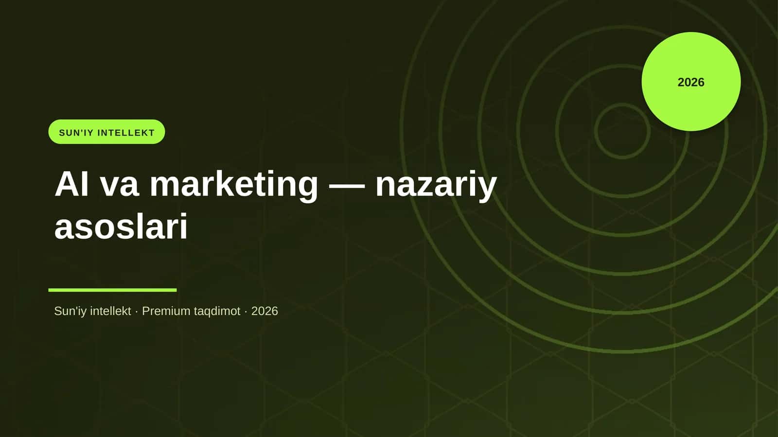 AI va marketing — nazariy asoslari