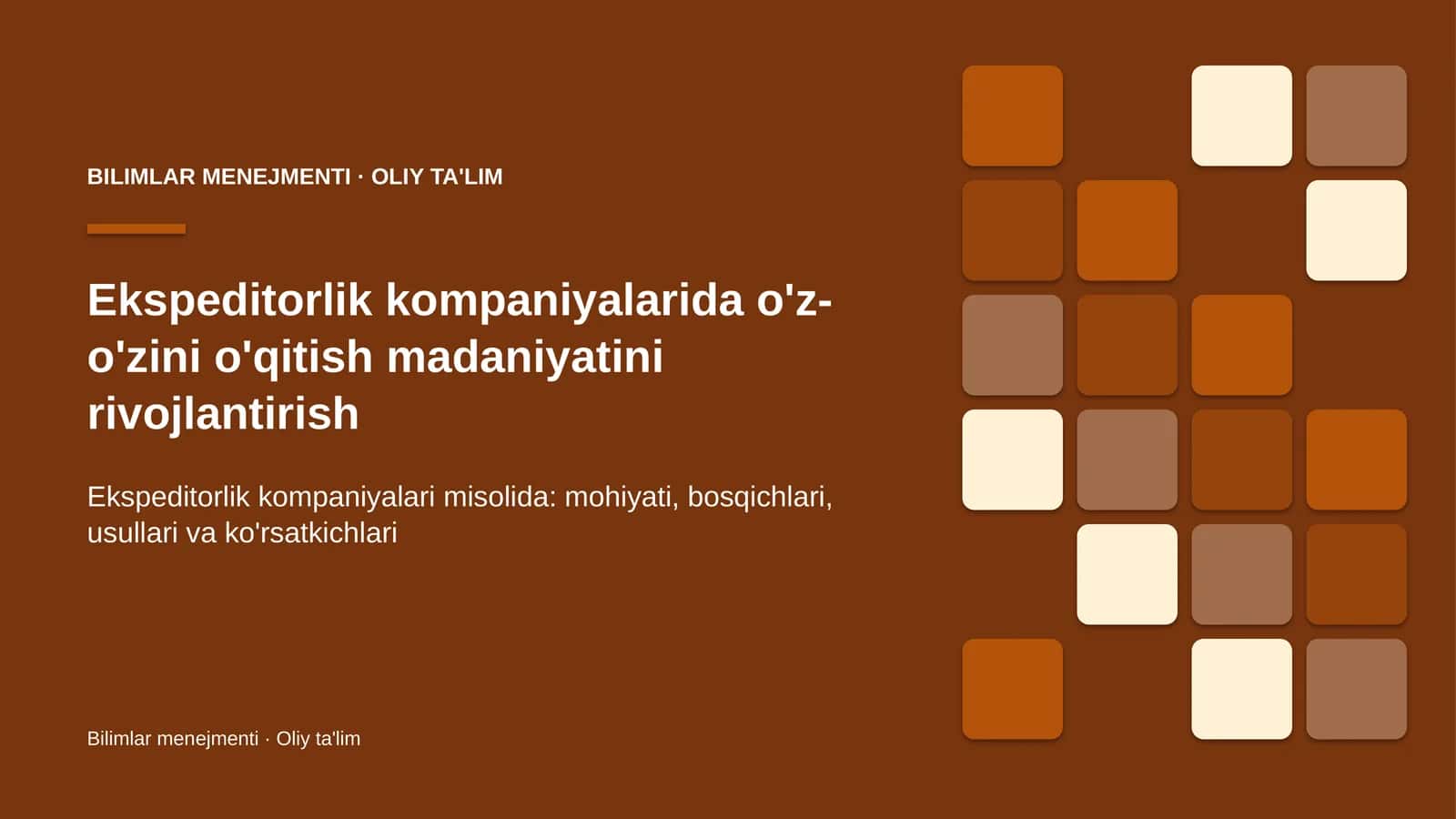 ekspeditorlik kompaniyalarida o'z o'zini o'qitish madaniyatini rivojlantirish 1510