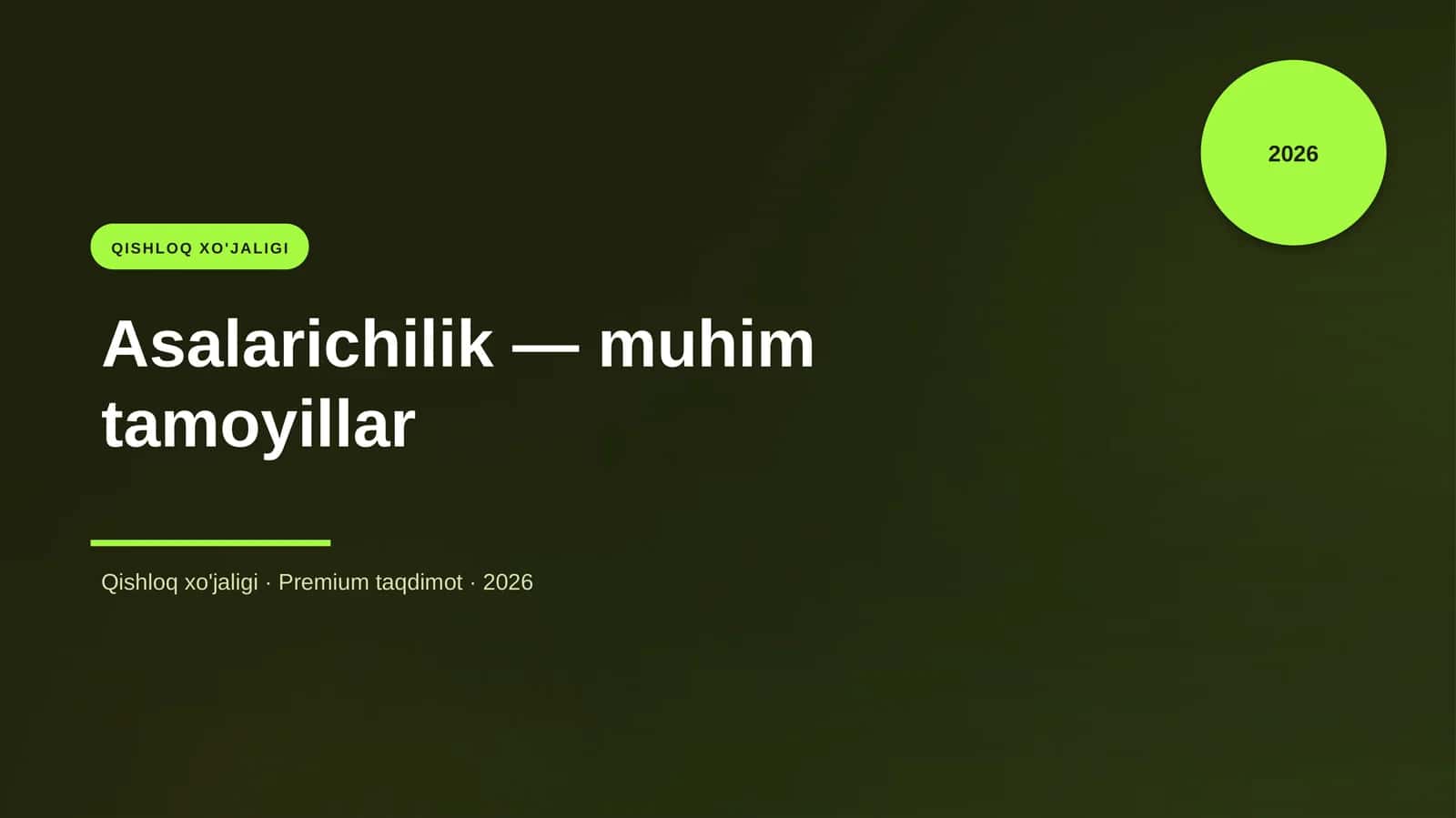 Asalarichilik - muhim tamoyillar